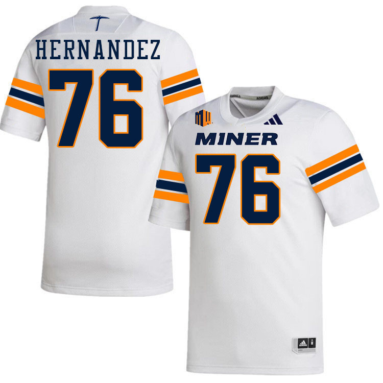 UTEP Miners #76 Will Hernandez College Football Jerseys,Uniforms-White